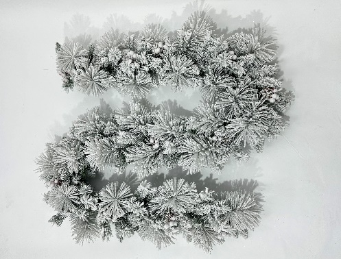 Christmas garland with snow PE+PVC